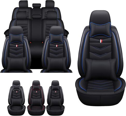 7 Seats Car Seat Covers for Lincoln Aviator 2021-2026, Premium Nappa Leather, Waterproof Durable Car Seat Cover, Anti-Slip & Wear-Resistant Car Seat Cover Full Set (Standard, Black) in Kuwait