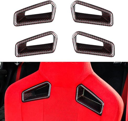 JSWAN 4pcs Red Black Carbon Fiber Seat Headrest Cover Fit for 11th Gen Civic Type R FL5 Typer Headrest Cover Trim Overlay Seat Cover Seat Back Protector Cover(4pcs seat Cover) in Saudi Arabia