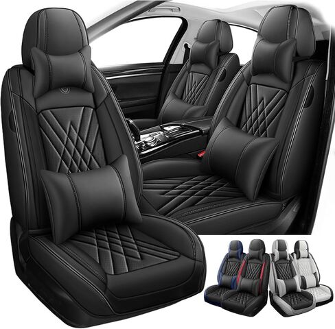 Car Seat Covers for Hyundai Sonata 2009-2024,Comfortable, Waterproof, Breathable, Anti-Slip, Easy Installation, Suitable for Active Lifestyles, Family Cars, Durable Design(Black Red,Full Set) in Saudi Arabia