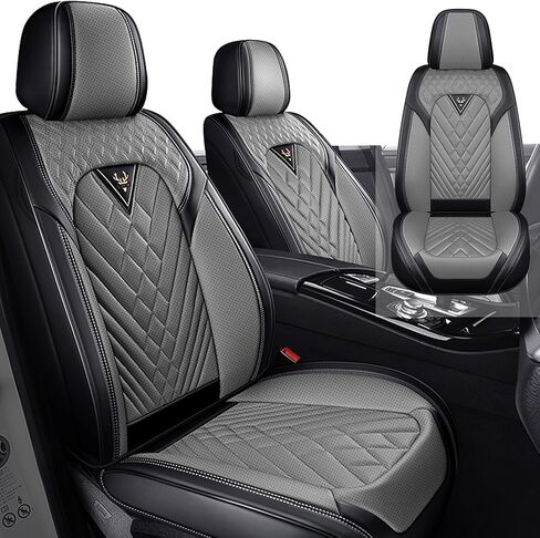 Car Seat Cover for Toyota Tacoma 1999-2025, Waterproof Durable Premium Leather Seat Cover, Comfortable Breathable Personalized Sports seat Covers.(2 Seats Standard,Black Gray) in Saudi Arabia