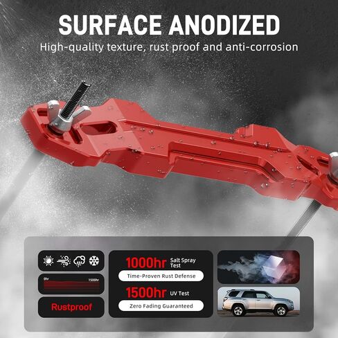 مجموعة تثبيت بطارية Bevinsee من الألومنيوم، متوافقة مع Toyota 4Runner 2003-2024، FJ Cruiser 2007-2014، تم استبدالها 74481-26020، ربط البطارية لأسفل بمسامير J، لملحقات الجيل الخامس 4Runner، أحمر in Kuwait