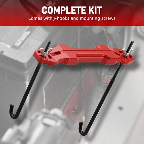 مجموعة تثبيت بطارية Bevinsee من الألومنيوم، متوافقة مع Toyota 4Runner 2003-2024، FJ Cruiser 2007-2014، تم استبدالها 74481-26020، ربط البطارية لأسفل بمسامير J، لملحقات الجيل الخامس 4Runner، أحمر in Kuwait