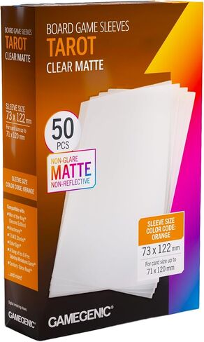 Matte Board Game Sleeves, Pack of 90 Matte Sleeves, 72 by 122 mm Card Sleeves Optimized for Use with Tarot Cards, Premium Card Protection, FFG Orange Color Code in Kuwait
