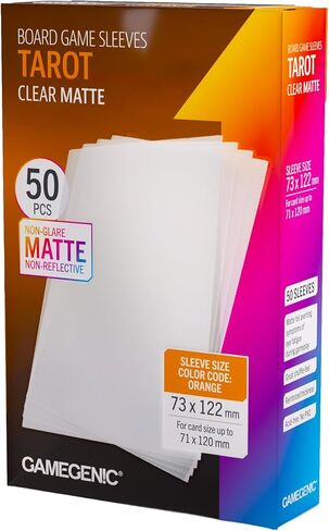 Matte Board Game Sleeves, Pack of 90 Matte Sleeves, 72 by 122 mm Card Sleeves Optimized for Use with Tarot Cards, Premium Card Protection, FFG Orange Color Code in Kuwait