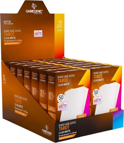 Matte Board Game Sleeves, Pack of 90 Matte Sleeves, 72 by 122 mm Card Sleeves Optimized for Use with Tarot Cards, Premium Card Protection, FFG Orange Color Code in Kuwait