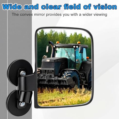 BBTO 2 Pack Magnetic Tractor Mirrors Heavy Duty Side Mirrors Compatible with John Deere, Kubota, Forklift, Lawn Mower, Zero Turn Mower, Tractors, 7" x 5" in Kuwait