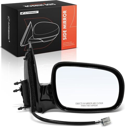 A-Premium Passenger Side Power Door Mirror - Compatible with Chevrolet Venture 1999-2005 & Oldsmobile Silhouette 1999-2004 & Pontiac Montana 1999-2005 - Heated Manual Folding Black Smooth in Kuwait