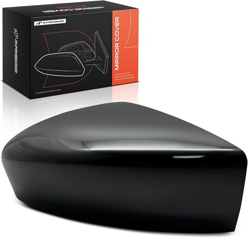 A-Premium Driver Side Rearview Mirror Cover Cap - Compatible with Nissan Versa Versa Note 2015 2016 2017 2018 2019 - Smooth Black, Without Turn Signal Hole in Kuwait