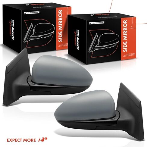 زوج A-Premium (2) مرآة باب كهربائية جانبية للسائق والراكب - متوافقة مع شيفروليه كروز 2011-2015، كروز ليميتد 2016-2016 - مرآة رؤية خلفية خارجية قابلة للطي يدويًا باللون الأسود in Kuwait