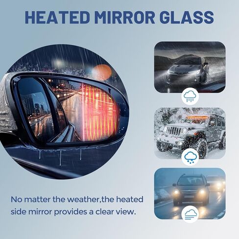 استبدال زجاج المرآة الجانبية للسائق لسيارة Ford Escape 2017 2018 2019، مع كشف النقاط الساخنة/العمياء، بدون تعتيم تلقائي، استبدال # GJ5Z17K707H، GJ5Z17K707F، FO1324174 in Kuwait