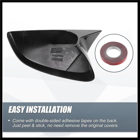 Pair Car Rear View Driver Passenger Side Mirror Cover Cap Overlay Gloss Black for Subaru BRZ 2012-2020 for Models with Turn Signal Light Durable Material in Saudi Arabia