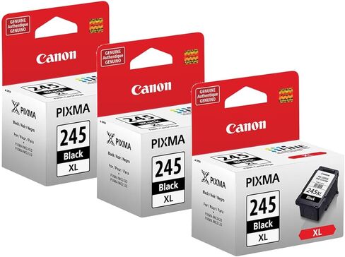 Canon 3 Pack PG-245 XL High Capacity Black Ink Cartridge for Select PIXMA iP, MG, MX, TR, TS Series Printers - 12ml in Kuwait