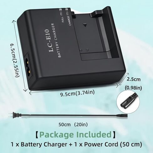 LP-E10 LC-E10 LC-E10C Battery Charger,Compatible with EOS Rebel T7 T6 T5 T3 T100 EOS 4000D 3000D 2000D 1500D 1300D 1200D 1100D Kiss X50 X70 X80 X90 DSLR Digital Camera Battery in Saudi Arabia