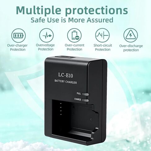 LP-E10 LC-E10 LC-E10C Battery Charger,Compatible with EOS Rebel T7 T6 T5 T3 T100 EOS 4000D 3000D 2000D 1500D 1300D 1200D 1100D Kiss X50 X70 X80 X90 DSLR Digital Camera Battery in Saudi Arabia