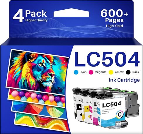 colorfly LC504 Ink Cartridges Combo Pack Replacement for Brother LC 504 504 High Yield Ink Cartridges Replacement for Brohter INKvestment MFC-J1355DW MFC-J1365DW MFC-J1367DW Printer, 4 Pack(B/C/M/Y) in Saudi Arabia