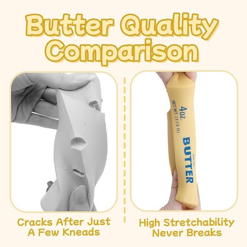 2Pcs Salted Butter Squishy Toy, Realistic Slow Rising Stress Relief Squeeze Toy, Soft Simulation Food Fidget Toy for Anxiety Relief, Party Favor, Gift for Kids & Adults in Saudi Arabia