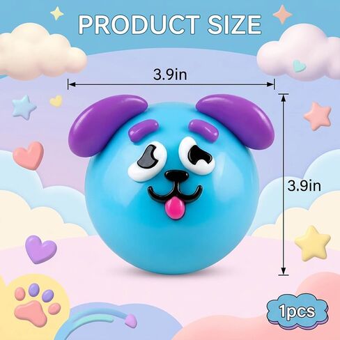 Smushers Squishy, Funny Faces Squishy for Stress Relief and Focus Improvement, Wiener Dog Squishy Desk Accessory, Blue Color for Office and Anxiety Management in Saudi Arabia