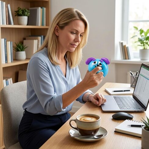 Smushers Squishy, Funny Faces Squishy for Stress Relief and Focus Improvement, Wiener Dog Squishy Desk Accessory, Blue Color for Office and Anxiety Management in Saudi Arabia
