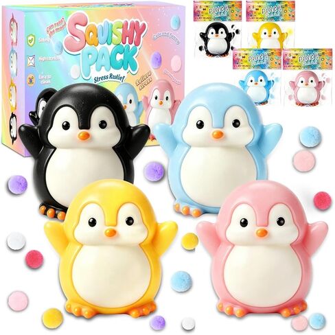 4PCS Big Penguin Squishy - Squishy Fidget Stress Relief Squeze Kit, Taba Fidget Kit in Saudi Arabia