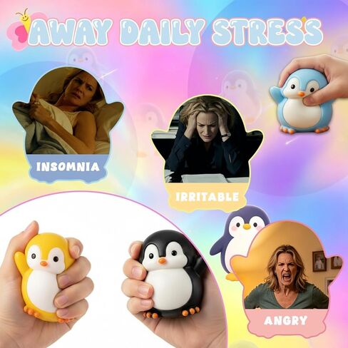 4PCS Big Penguin Squishy - Squishy Fidget Stress Relief Squeze Kit, Taba Fidget Kit in Saudi Arabia
