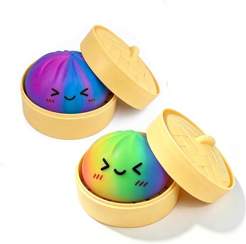 Colorful and Blue Dumpling Squishies New Mystery Squishies Dumpling with Box Stress Relief Balls Sensory Toys Desk Squeeze Toys Gift(2PC) in Saudi Arabia