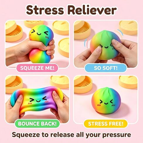 Colorful and Blue Dumpling Squishies New Mystery Squishies Dumpling with Box Stress Relief Balls Sensory Toys Desk Squeeze Toys Gift(2PC) in Saudi Arabia