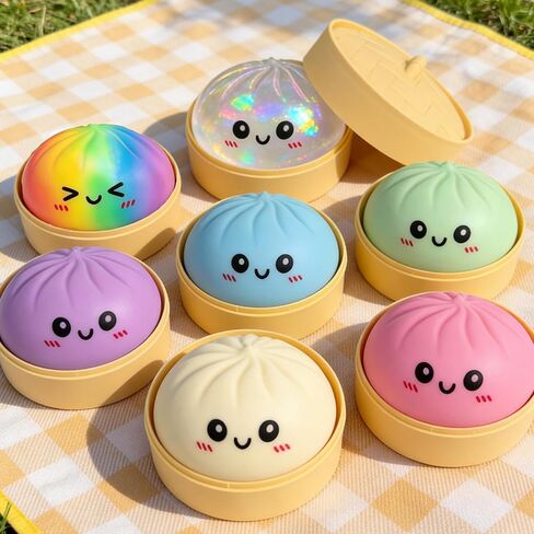 Colorful and Blue Dumpling Squishies New Mystery Squishies Dumpling with Box Stress Relief Balls Sensory Toys Desk Squeeze Toys Gift(2PC) in Saudi Arabia