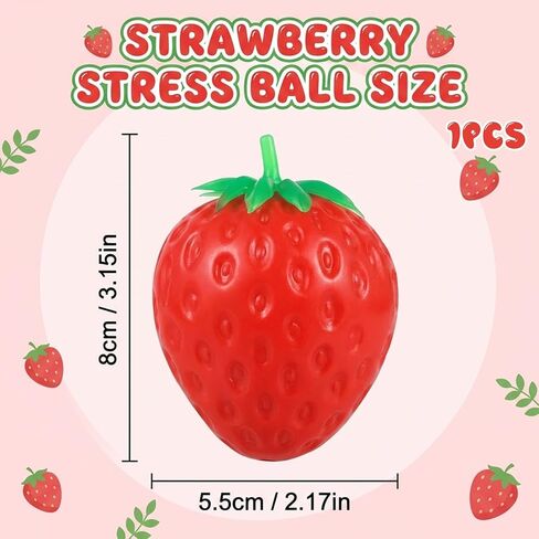 Strawberry Stress Ball, Squishy Strawberry Fruit Emotions Relief Toy for Office and Classroom, Slow Rising Sensory Fidget Toy with Realistic Fruit Shape in Saudi Arabia