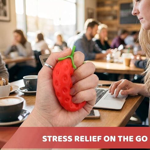 Strawberry Stress Ball, Squishy Strawberry Fruit Emotions Relief Toy for Office and Classroom, Slow Rising Sensory Fidget Toy with Realistic Fruit Shape in Saudi Arabia