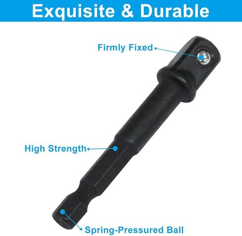 3/8 inch Impact Socket Adapter, 10 Pack Square Socket, 1/4" to 3/8" Socket Adapter Kit for Impact Driver, Automotive DIY, Handle Nut Driver and Drills (Black) in Kuwait