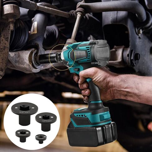 Low-Profile Impact Socket Adapter Set, 4pcs CR-MO Steel Heavy-Duty Impact Convertor 3/4" to 1", 1/2" to 3/4", 3/8" to 1/2", 1/4" to 3/8", Drive Ratchet Adapters, Stackable Design(COLOR:Black) in Saudi Arabia