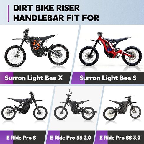 31.8mm Riser Handlebar with Decal for Surron Light Bee X LBX/Talaria X3 XXX Sting MX3 R MX4/E Ride Pro SR S SS/Rawrr Mantis,7075 Aluminum Heighten Handle Bar for Electric Dirt Bike in Saudi Arabia