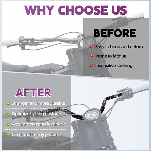 31.8mm Riser Handlebar with Decal for Surron Light Bee X LBX/Talaria X3 XXX Sting MX3 R MX4/E Ride Pro SR S SS/Rawrr Mantis,7075 Aluminum Heighten Handle Bar for Electric Dirt Bike in Saudi Arabia