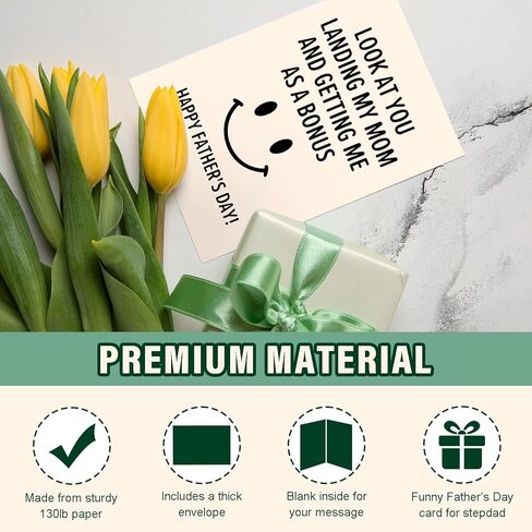 Step Dad Father's Day Gifts, Funny Fathers Day Card from Step Daughter Son Kids, Best Gag Gifts for Stepdad Bonus Dad Who Wants Nothing, Personalized Presents for Dads Father In Law Daddy Gift Ideas in Saudi Arabia