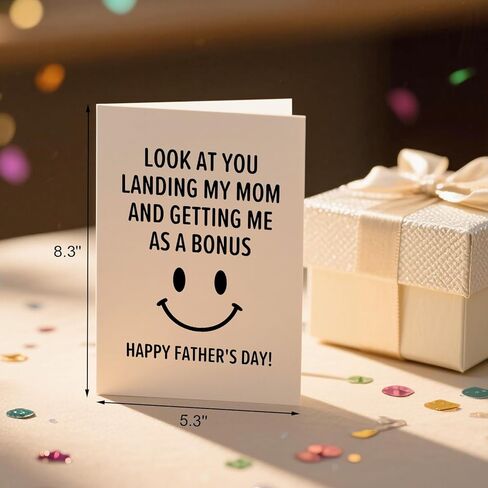 Step Dad Father's Day Gifts, Funny Fathers Day Card from Step Daughter Son Kids, Best Gag Gifts for Stepdad Bonus Dad Who Wants Nothing, Personalized Presents for Dads Father In Law Daddy Gift Ideas in Saudi Arabia