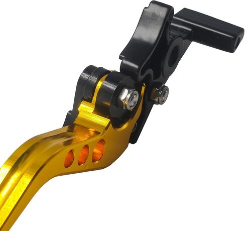 1 Pair Gold Motorcycle Brake Clutch Levers, CNC Aluminum Alloy Handle Set for Scooter Motorbike, Adjustable Replacement Parts in Saudi Arabia