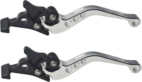 1 Pair Gold Motorcycle Brake Clutch Levers, CNC Aluminum Alloy Handle Set for Scooter Motorbike, Adjustable Replacement Parts in Saudi Arabia
