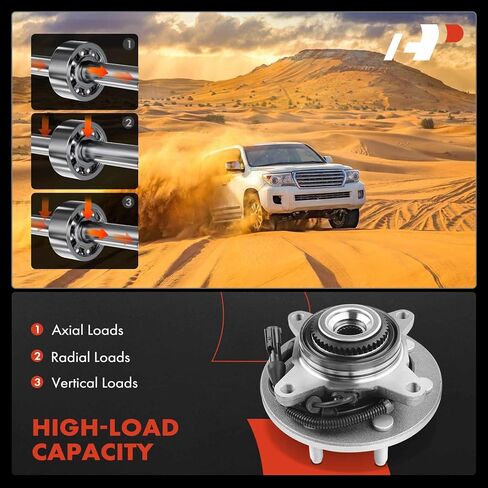 A-Premium 2 × محمل العجلة الأمامية ومجموعة المحور مع ABS و7 عروات متوافقة مع Ford F-150 F150 2004-2005، الدفع الرباعي فقط in Kuwait