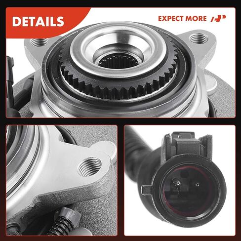 A-Premium 2 × محمل العجلة الأمامية ومجموعة المحور مع ABS و7 عروات متوافقة مع Ford F-150 F150 2004-2005، الدفع الرباعي فقط in Kuwait