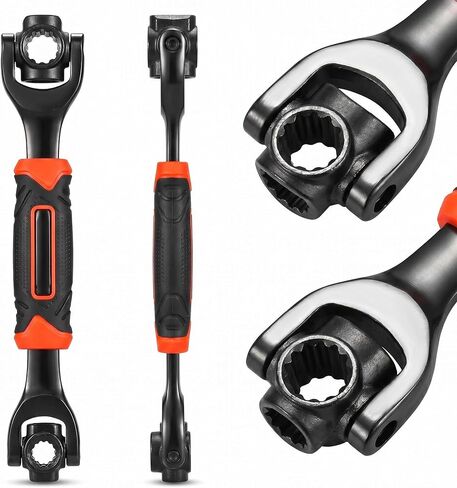 Universal Socket Wrench - 52-in-1 Multi Wrench Tool for Cars, Bikes & Home Repairs - Double Ended Dog Bone Wrenches with Magnetic Tip, Chrome Vanadium Steel, Fits Standard/Metric Bolts & Torx in Saudi Arabia