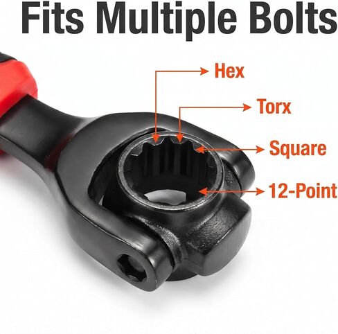 Universal Socket Wrench - 52-in-1 Multi Wrench Tool for Cars, Bikes & Home Repairs - Double Ended Dog Bone Wrenches with Magnetic Tip, Chrome Vanadium Steel, Fits Standard/Metric Bolts & Torx in Saudi Arabia