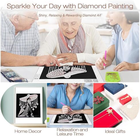 DIADAY 5D Goddess Special Shape Diamond Painting Kits, Elegant Woman Diamond Art Kits for Adults, DIY Crystal Rhinestones Diamond Dots Crafts, Home Wall Decor Gift 12 X 12 Inches in Saudi Arabia