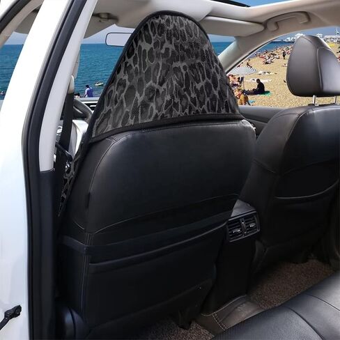 Black Leopard Print Car Front Seat Towel Cover After Gym Swimming Yoga, Waterproof Seat Protector Covers for Cars, Trucks, Vans & SUV, Sweat Towel for Car Seat Washable in Kuwait