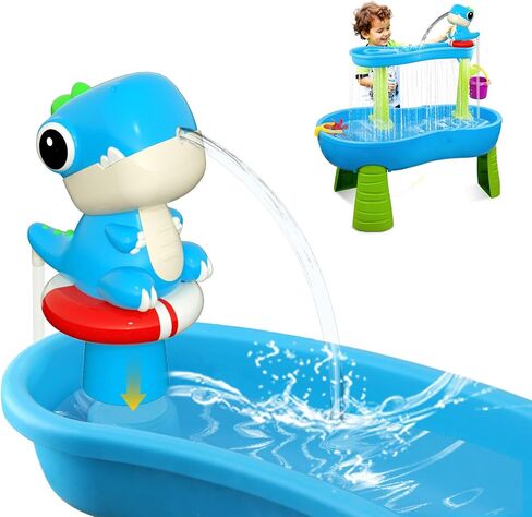 Battery Powered Dinosaur Water Table Pump Continuous Flow for Water Tables - Cordless, Rechargeable,No Damage Installation Outdoor Play Accessories for Kids (no Water Table Included) in Saudi Arabia
