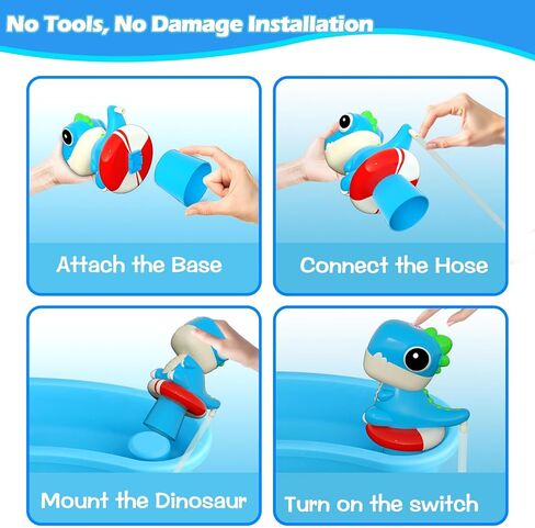 Battery Powered Dinosaur Water Table Pump Continuous Flow for Water Tables - Cordless, Rechargeable,No Damage Installation Outdoor Play Accessories for Kids (no Water Table Included) in Saudi Arabia