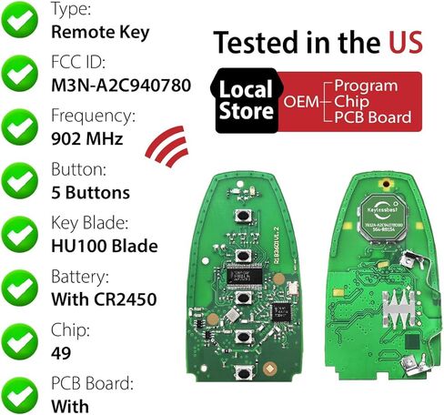 استبدال ل 2018 2019 2020 2021 لينكولن نافيجيتور مفتاح فوب التحكم عن بعد M3N-A2C940780 5 أزرار 902 ميجا هرتز in Kuwait