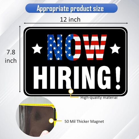 2 Pack Now Hiring Business Car Door Magnets Magnetic Signs 12" x 7.9" in Saudi Arabia