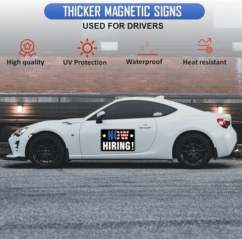2 Pack Now Hiring Business Car Door Magnets Magnetic Signs 12" x 7.9" in Saudi Arabia