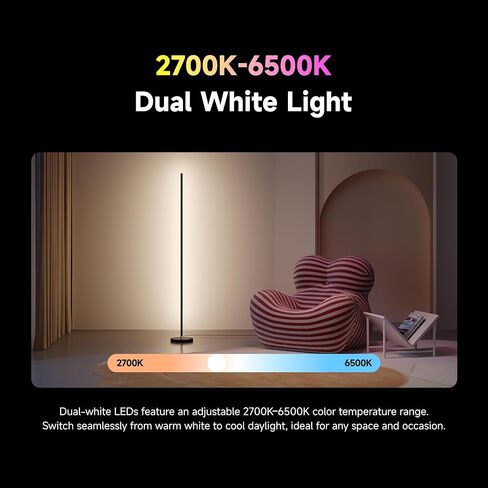 DREAME LED Floor Lamp for Living Room, RGB Color Changing Tall Light with 70 Effects, 1200LM 2700K-6500K Dual White, Music Sync, Works with Alexa Google Home, Matter Compatible, Modern Full-Metal in Saudi Arabia