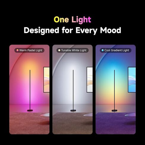 DREAME LED Floor Lamp for Living Room, RGB Color Changing Tall Light with 70 Effects, 1200LM 2700K-6500K Dual White, Music Sync, Works with Alexa Google Home, Matter Compatible, Modern Full-Metal in Saudi Arabia